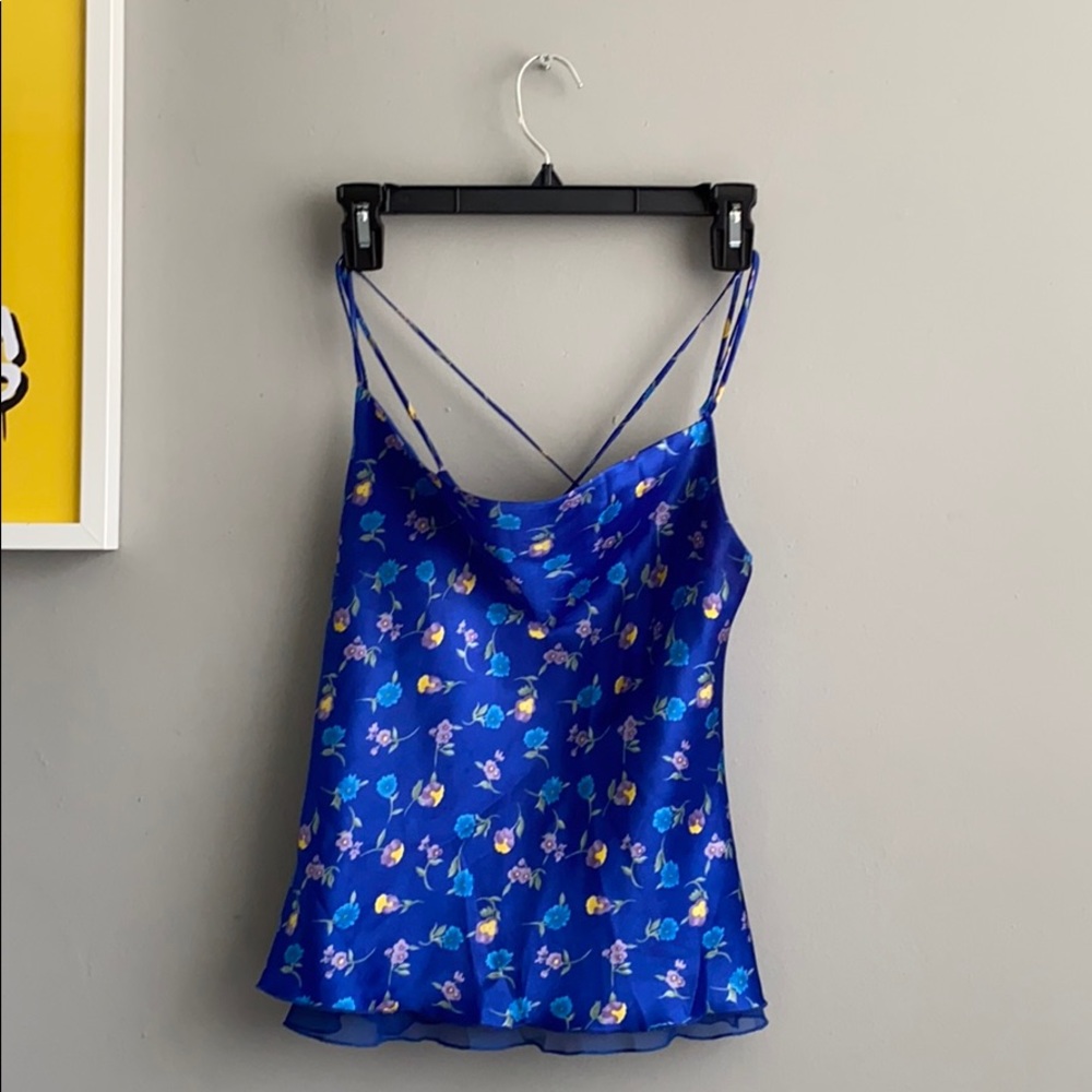Blue, Flower Print, Women’s Top